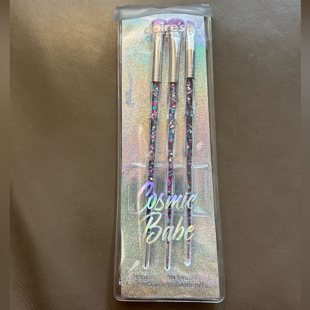 Cosmic Babe Glitter Brush Set - angled liner&brow&shadow&concealer brush💜🩶